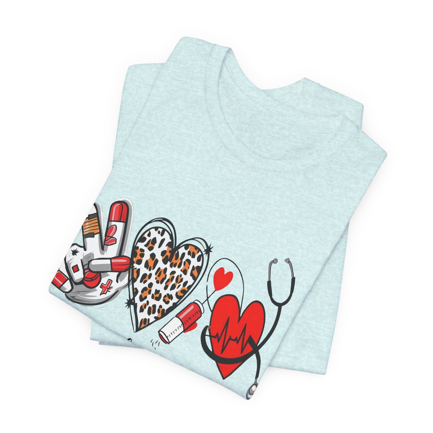 Peace Love Scrub Nurse T‑Shirt
