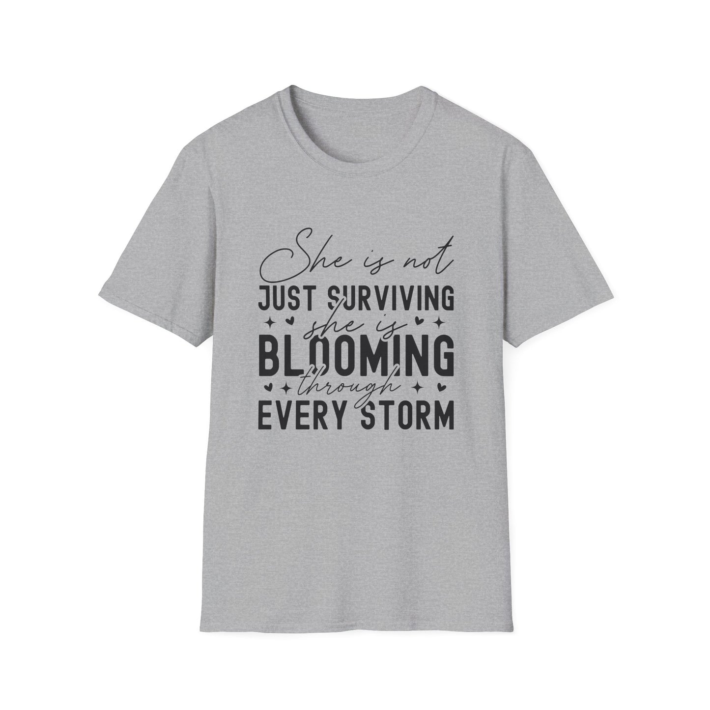 Blooming Through Every Storm Inspirational  Resilience Tee