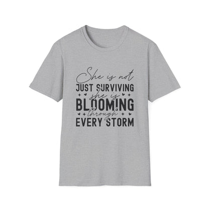 Blooming Through Every Storm Inspirational  Resilience Tee