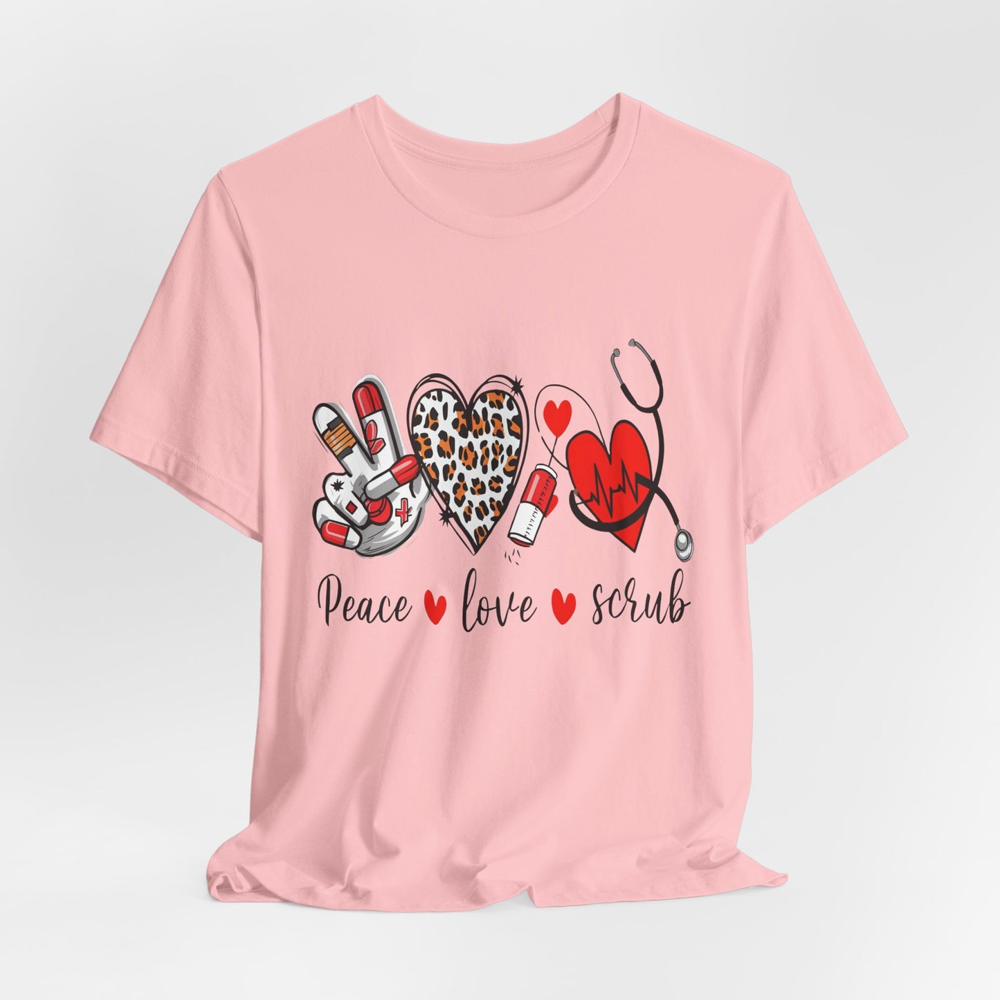 Peace Love Scrub Nurse T‑Shirt