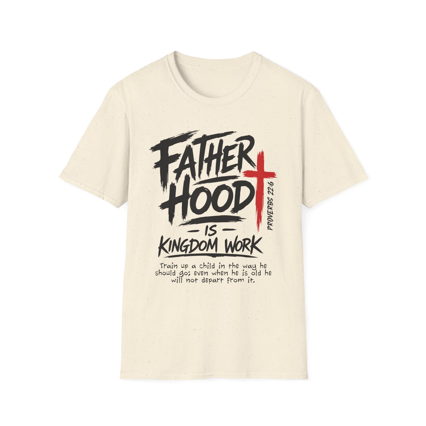 Fatherhood T-Shirt — “Father Hood” Christian Cross Faith Tee (1 Peter 2:24)