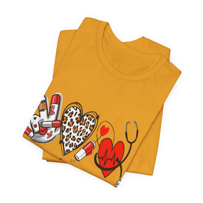 Peace Love Scrub Nurse T‑Shirt