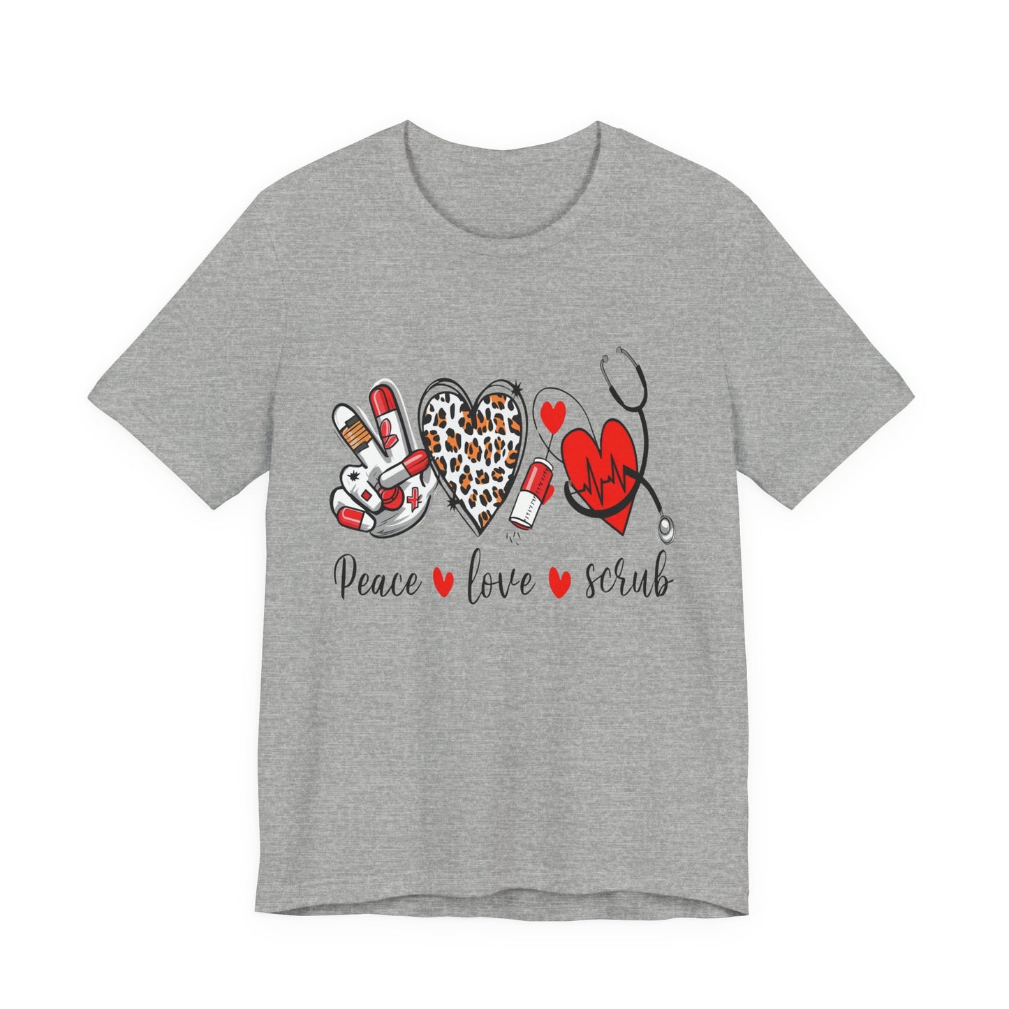 Peace Love Scrub Nurse T‑Shirt