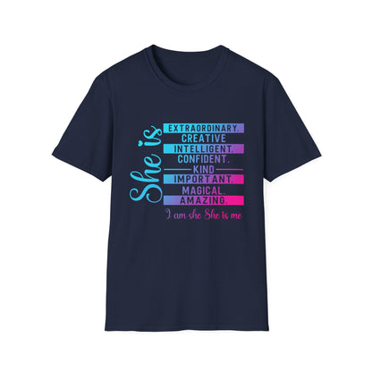 She Is Affirmation Inspirational Graphic Tee