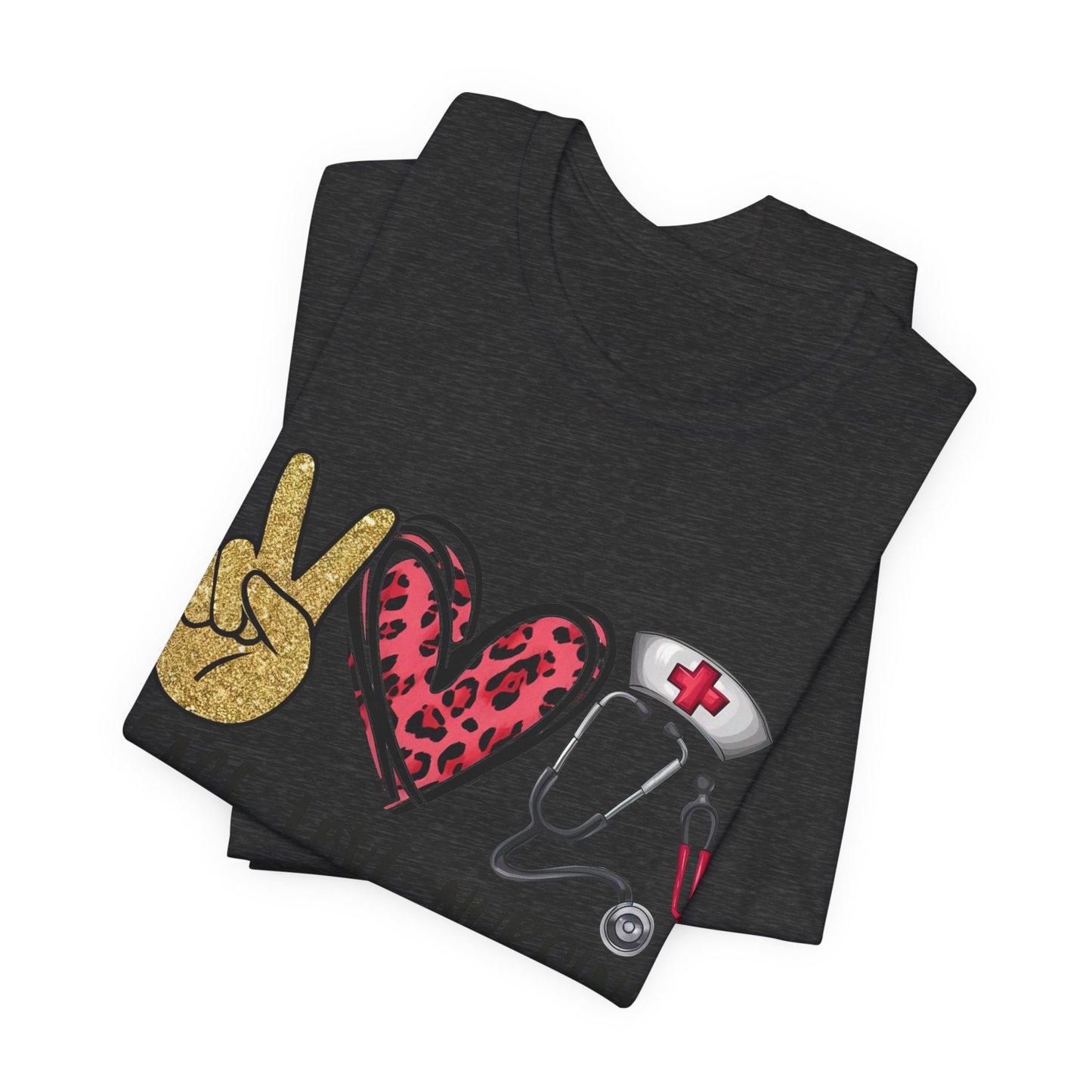 Peace Love Nursing Stethoscope Graphic Tee