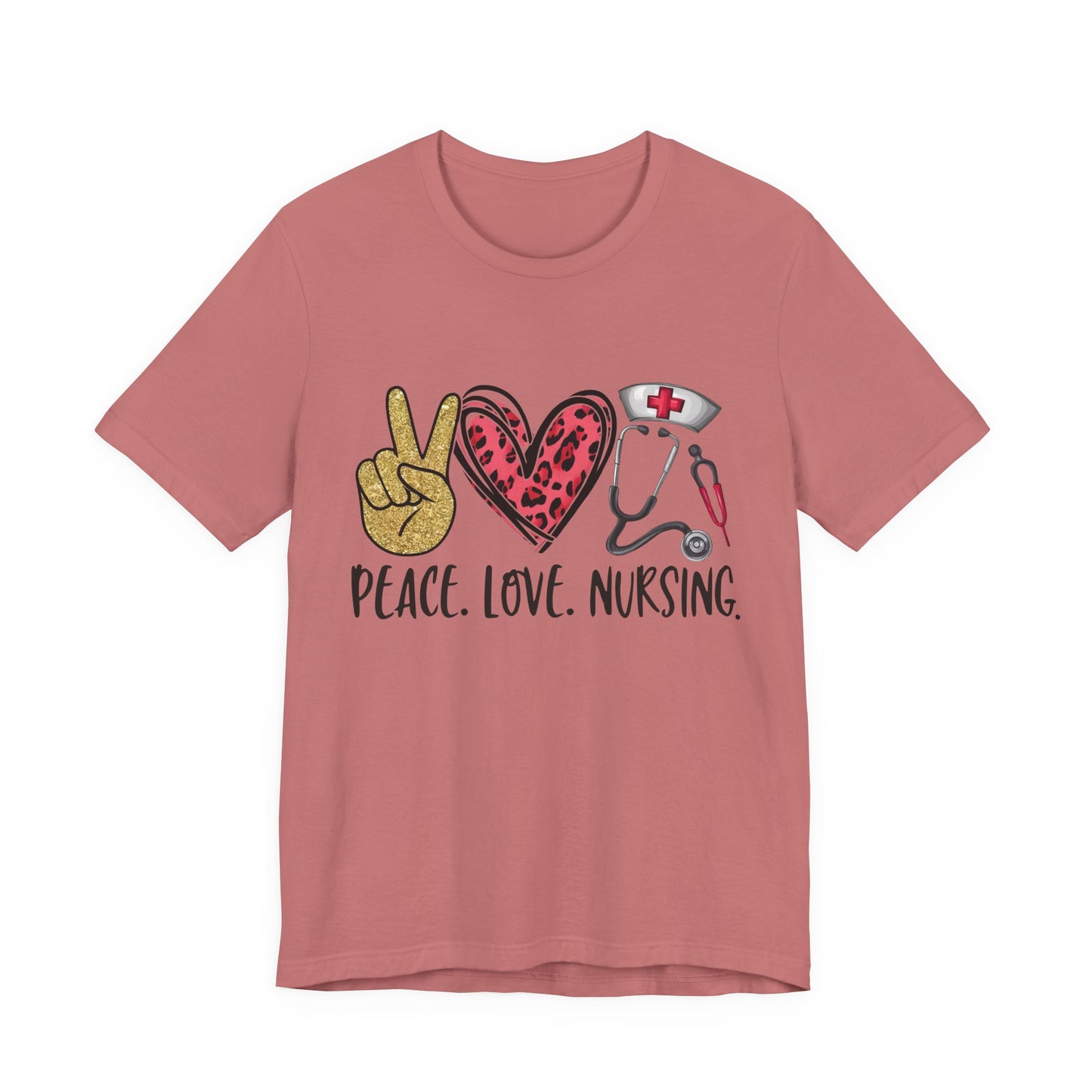 Peace Love Nursing Stethoscope Graphic Tee