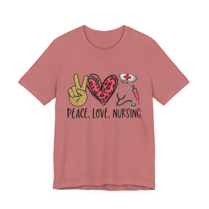 Peace Love Nursing Stethoscope Graphic Tee