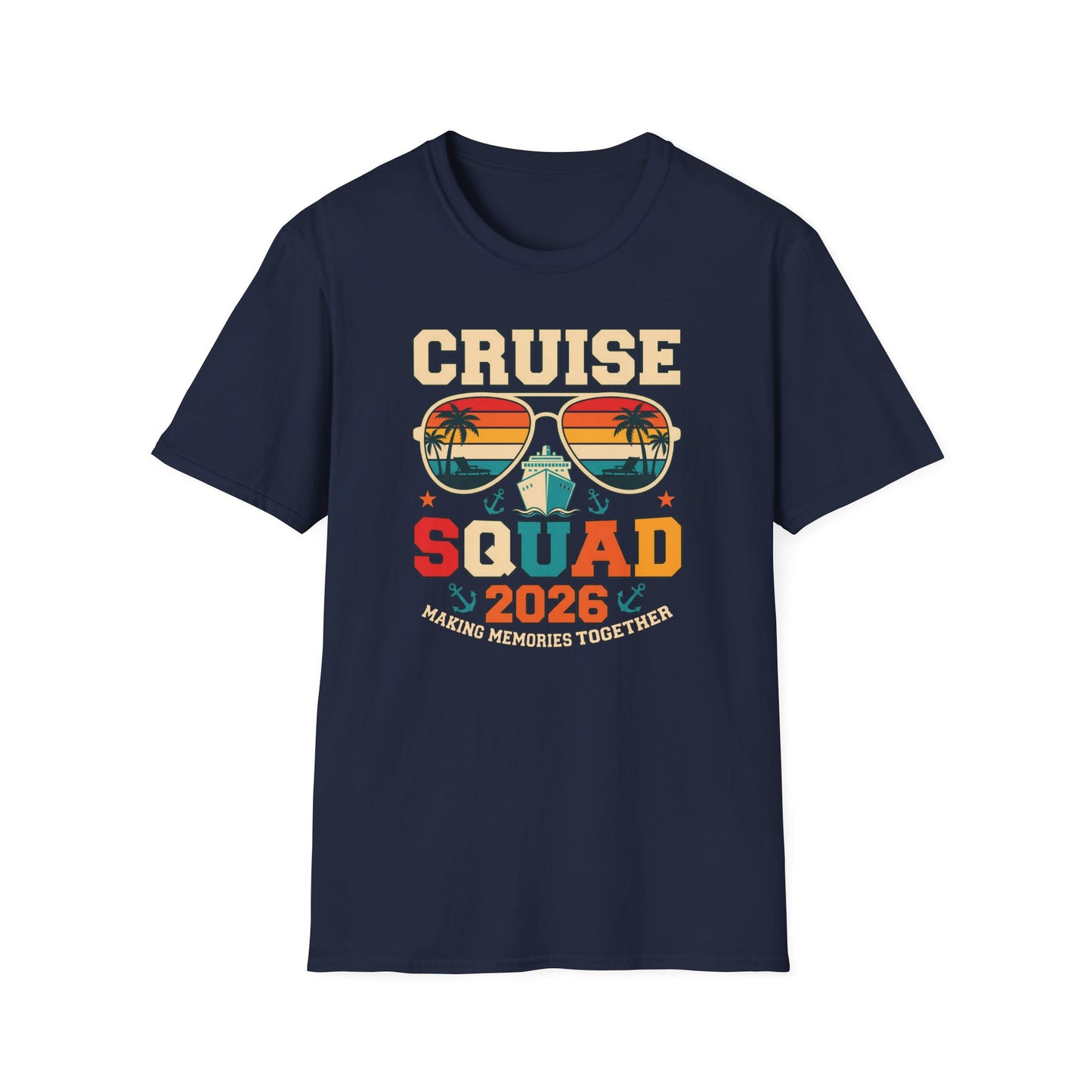 Cruise Squad 2026 Retro Sunglasses Beach Vacation Tee