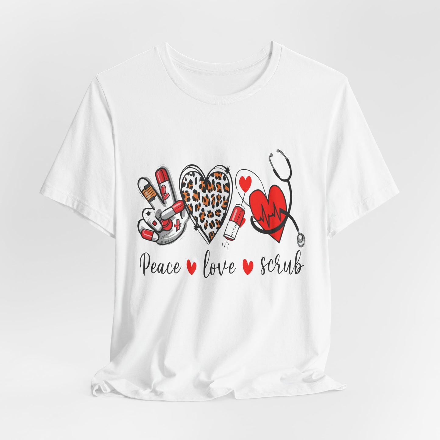 Peace Love Scrub Nurse T‑Shirt