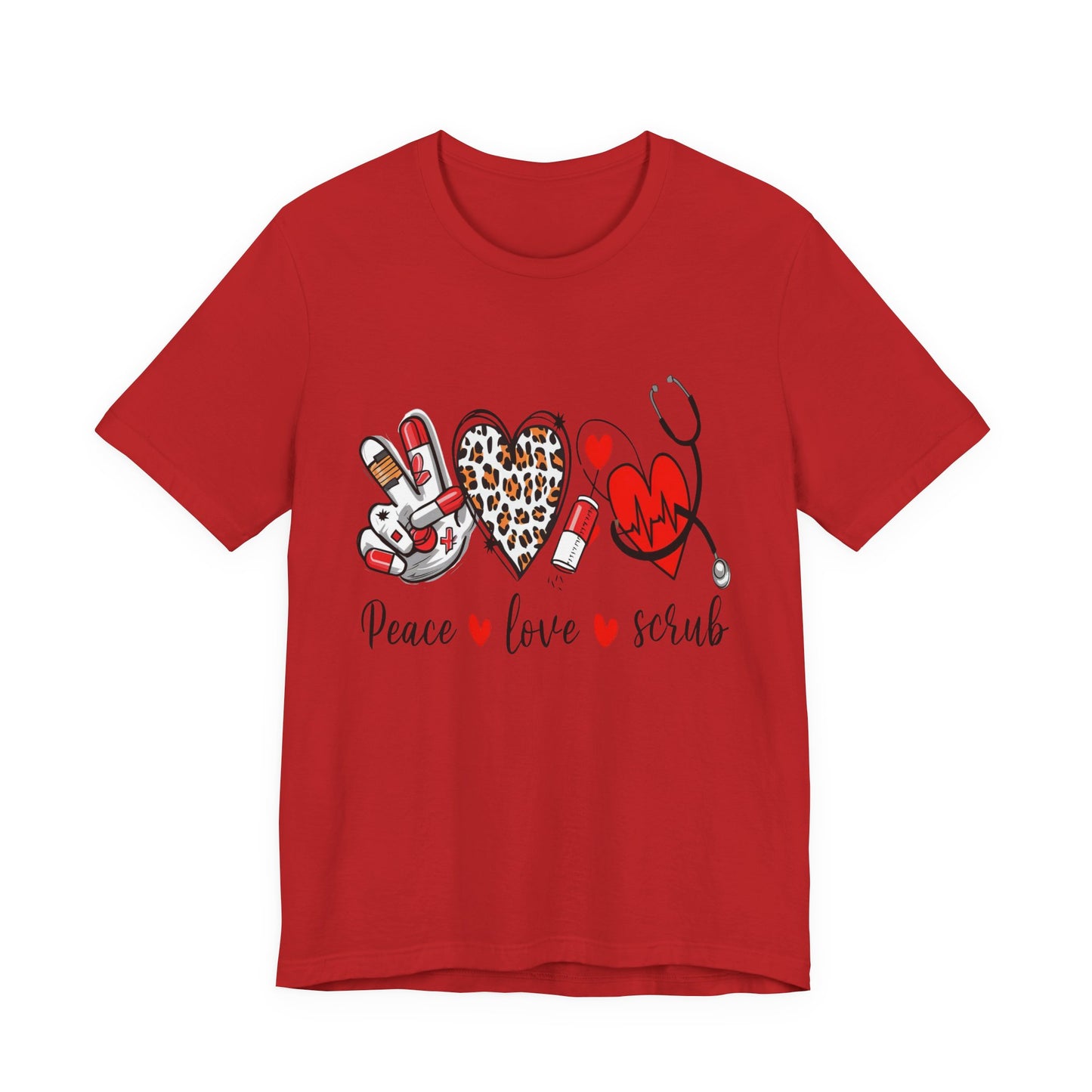 Peace Love Scrub Nurse T‑Shirt
