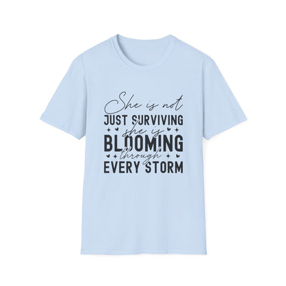 Blooming Through Every Storm Inspirational  Resilience Tee