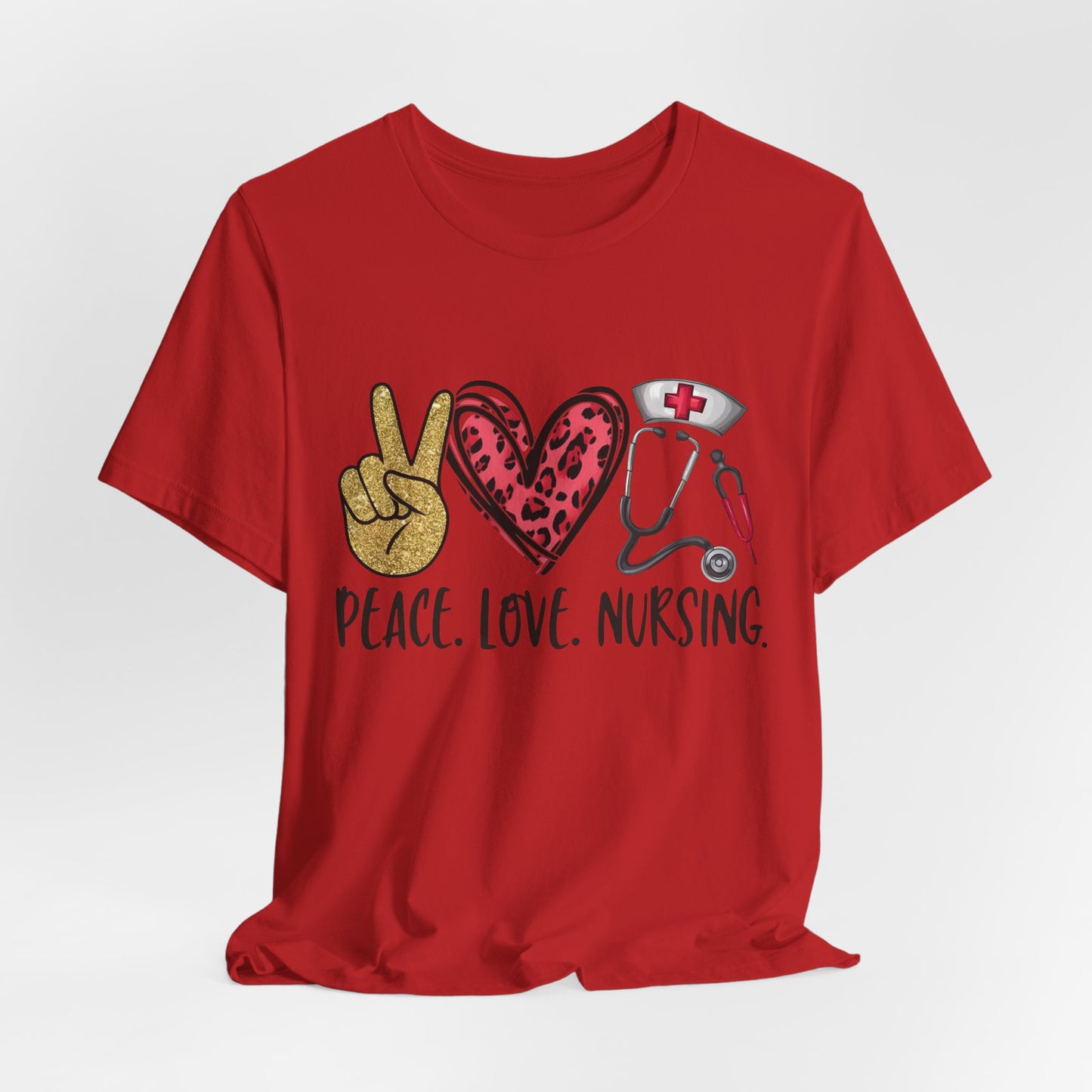 Peace Love Nursing Stethoscope Graphic Tee