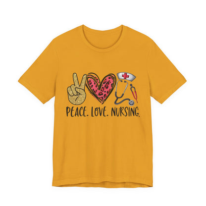Peace Love Nursing Stethoscope Graphic Tee