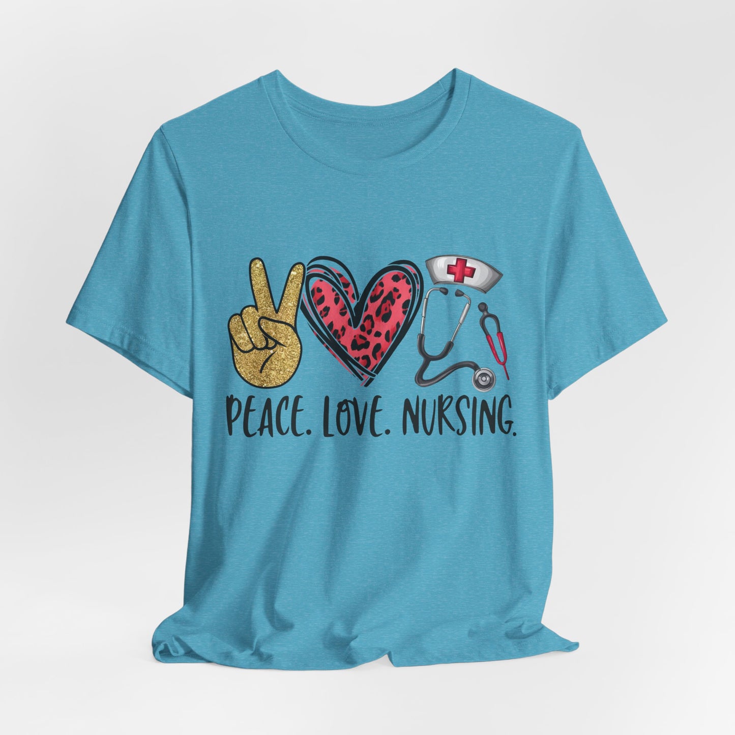 Peace Love Nursing Stethoscope Graphic Tee