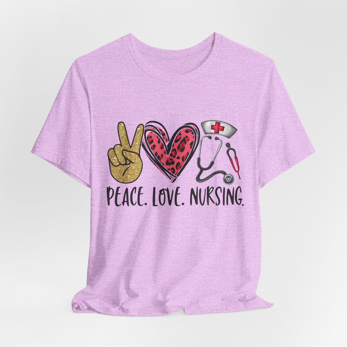 Peace Love Nursing Stethoscope Graphic Tee