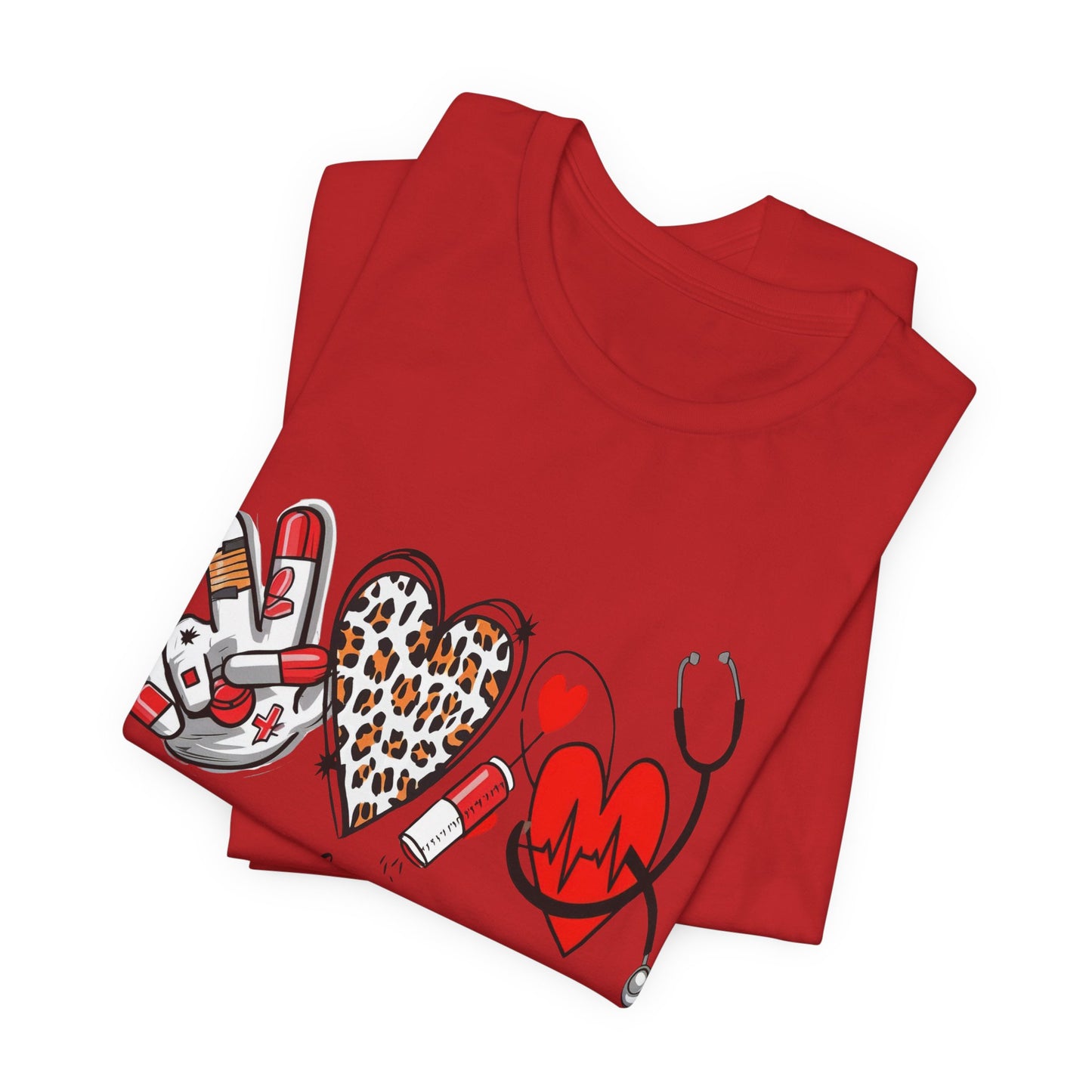 Peace Love Scrub Nurse T‑Shirt
