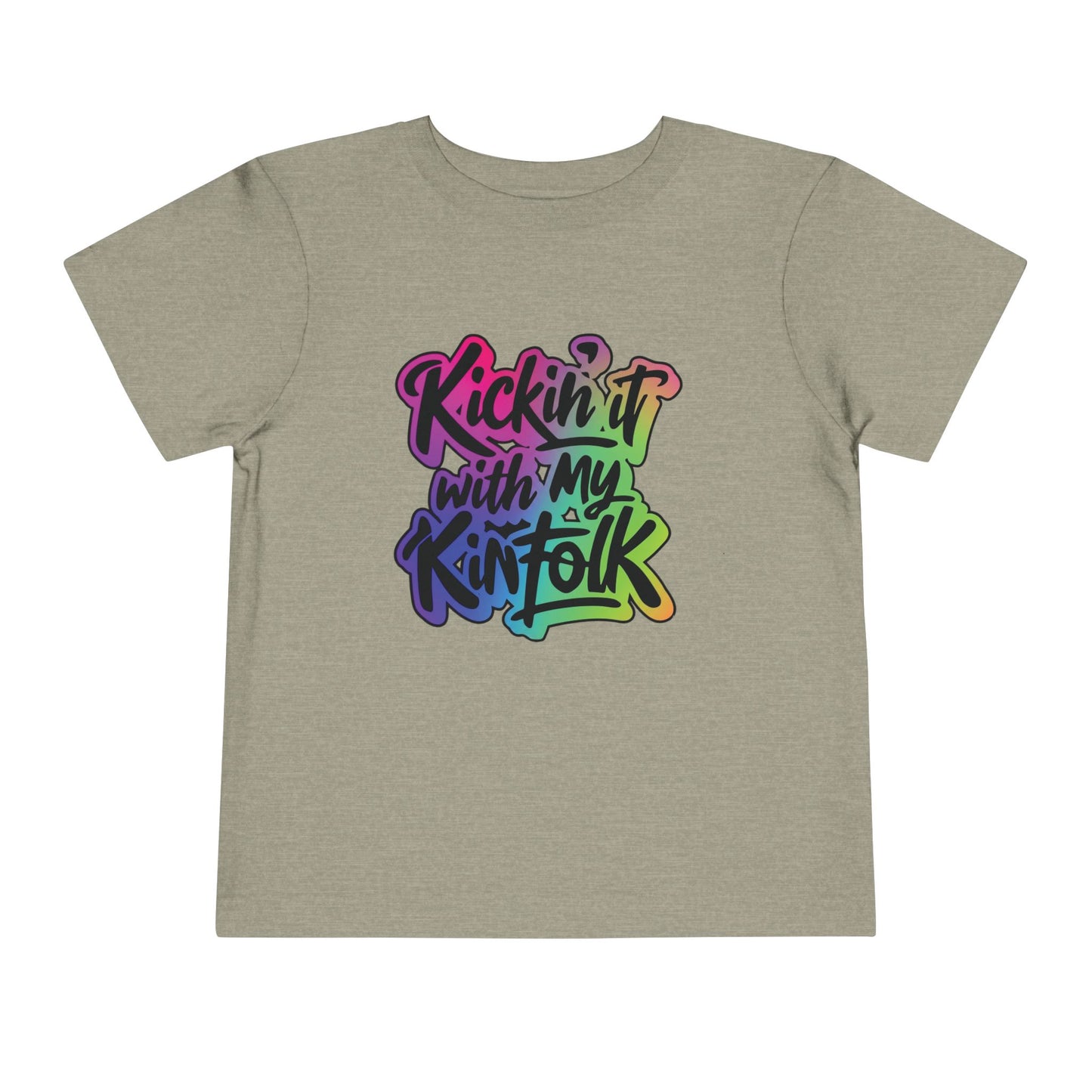 Kid's Tee — "Kickin' It With My Kinfolk" Colorful Toddler T-Shirt