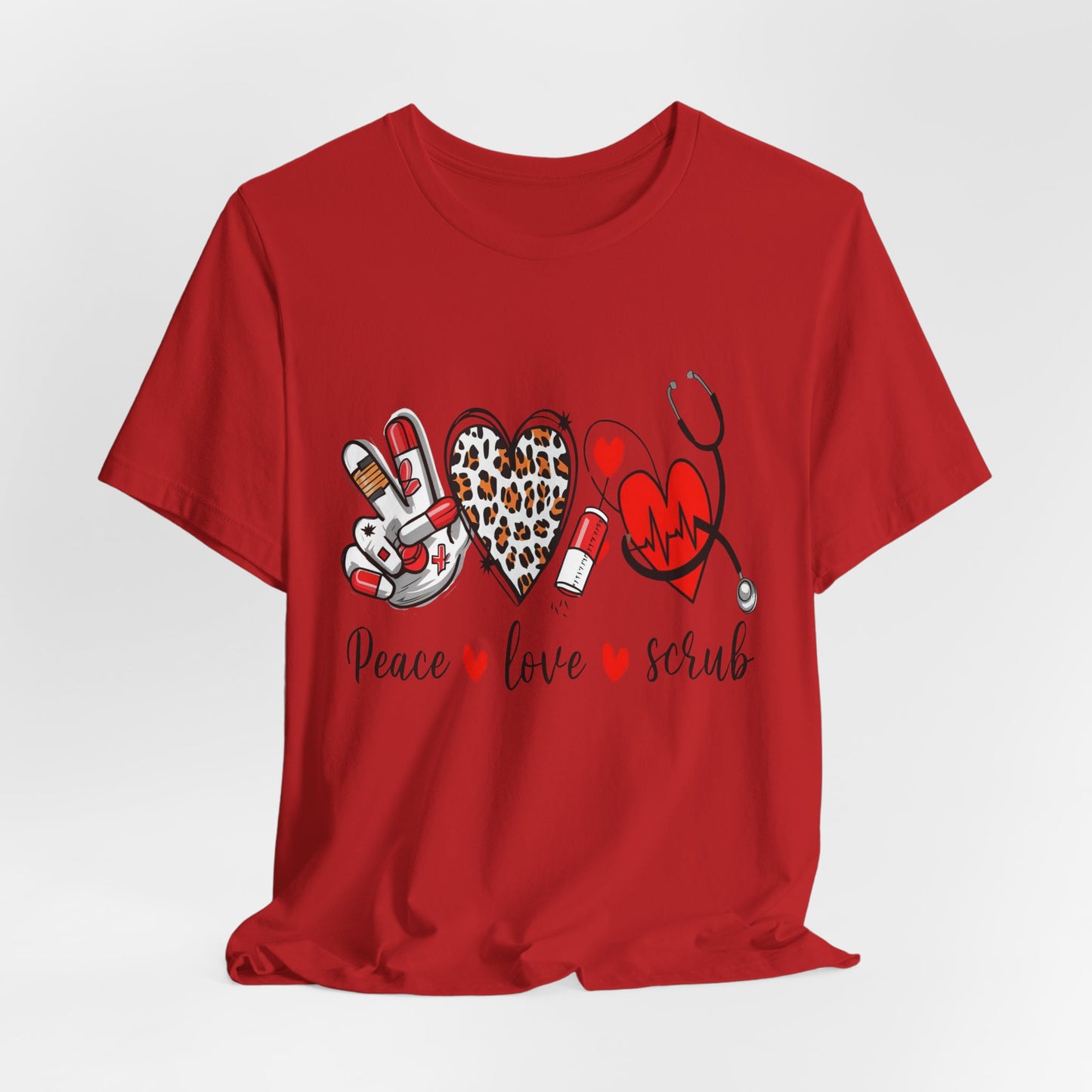 Peace Love Scrub Nurse T‑Shirt