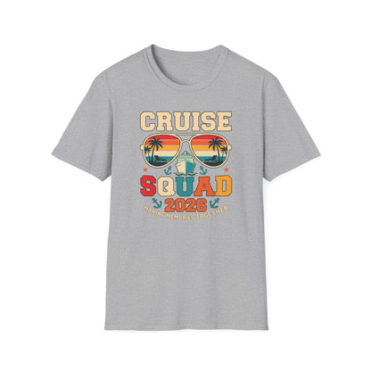 Cruise Squad 2026 Retro Sunglasses Beach Vacation Tee