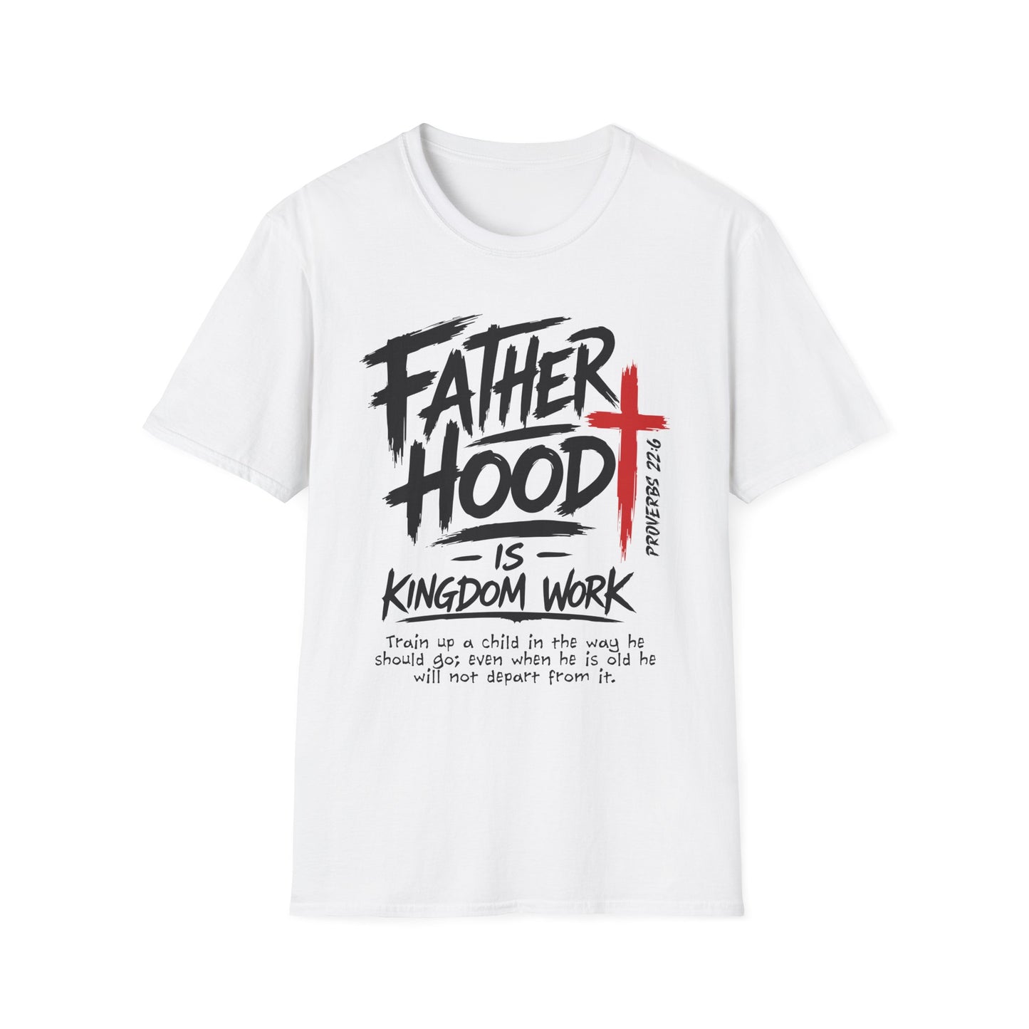 Fatherhood T-Shirt — “Father Hood” Christian Cross Faith Tee (1 Peter 2:24)