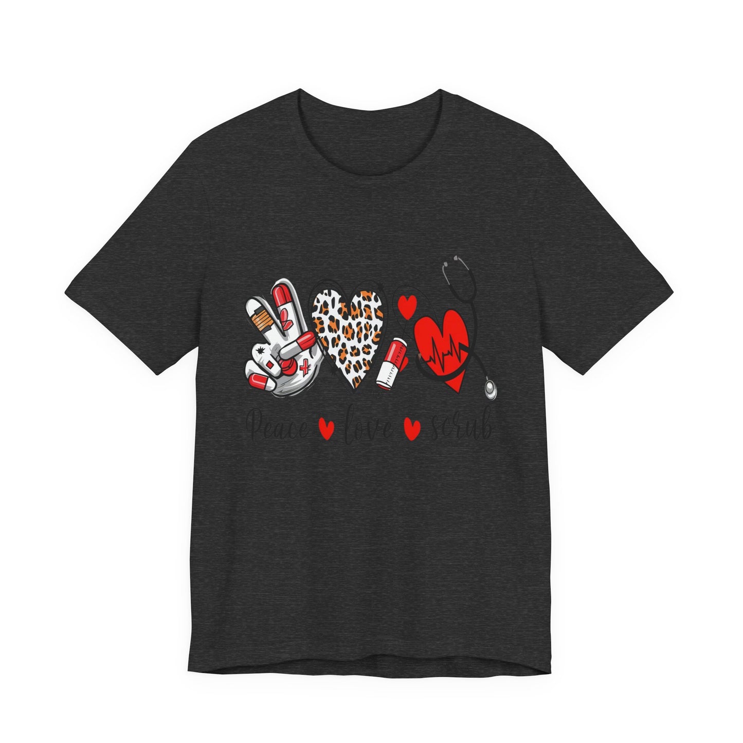 Peace Love Scrub Nurse T‑Shirt