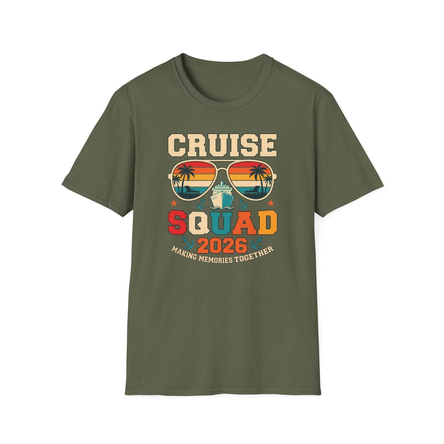 Cruise Squad 2026 Retro Sunglasses Beach Vacation Tee