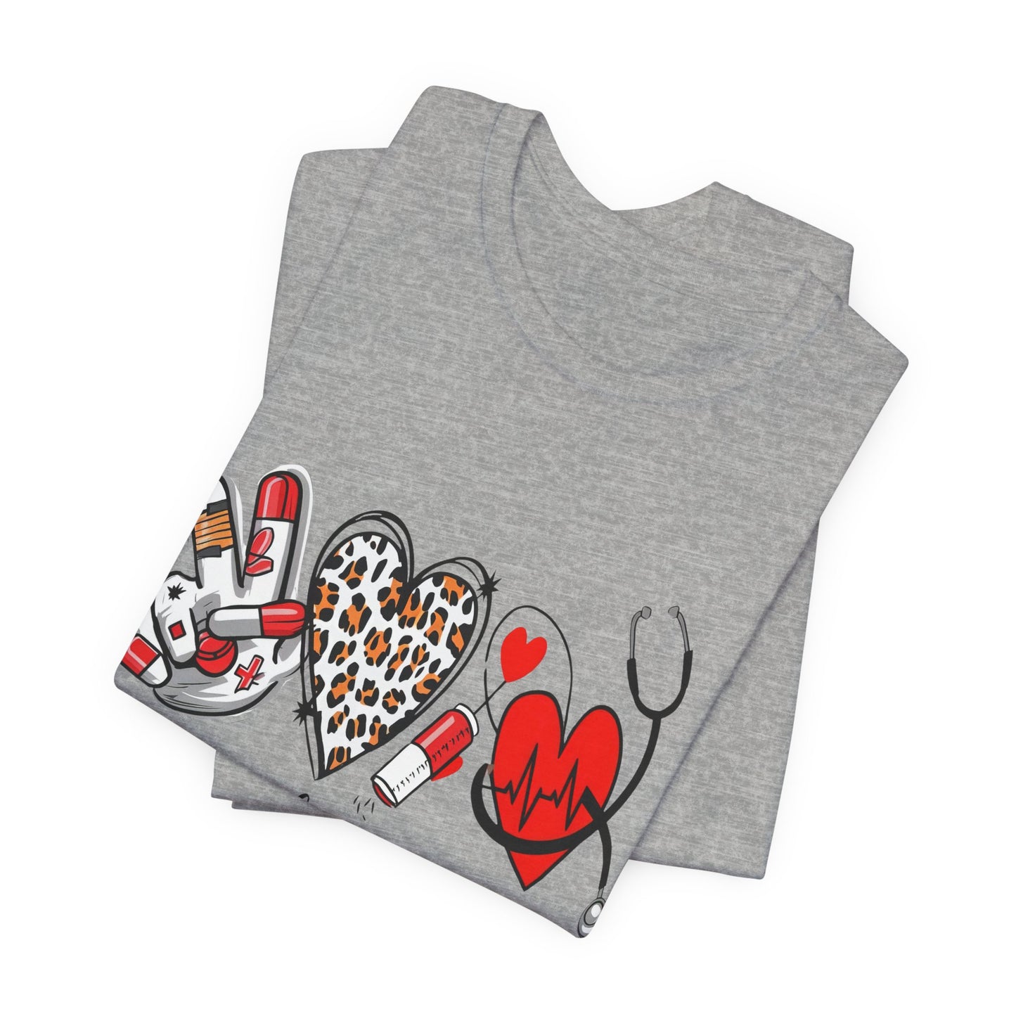 Peace Love Scrub Nurse T‑Shirt