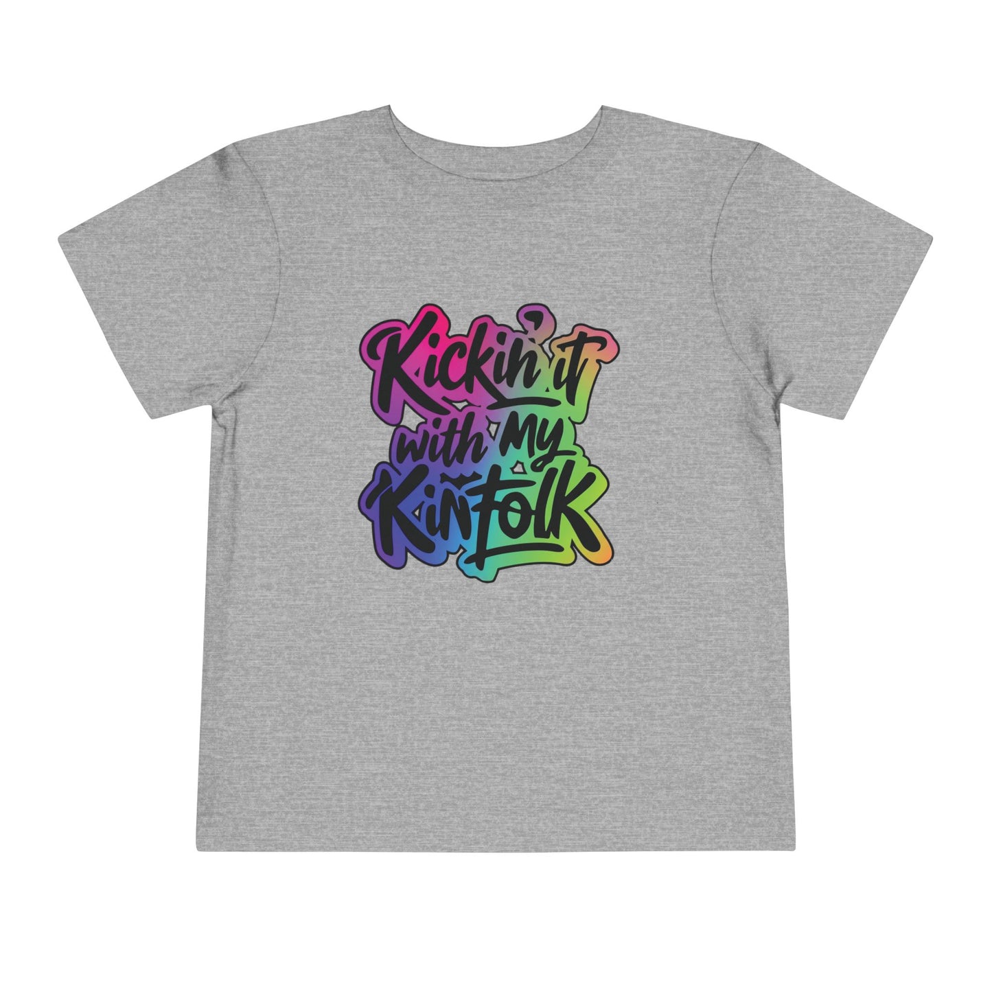 Kid's Tee — "Kickin' It With My Kinfolk" Colorful Toddler T-Shirt