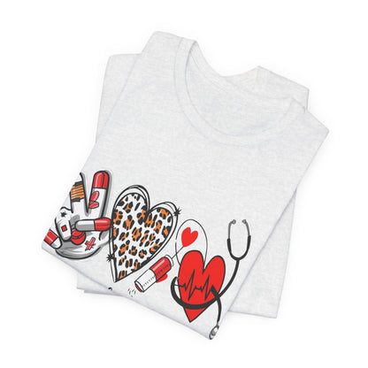 Peace Love Scrub Nurse T‑Shirt