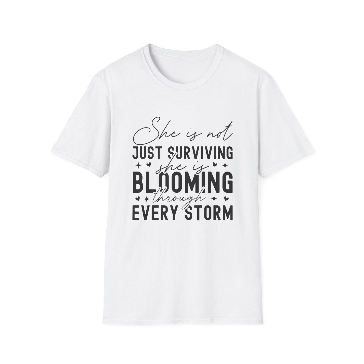 Blooming Through Every Storm Inspirational  Resilience Tee