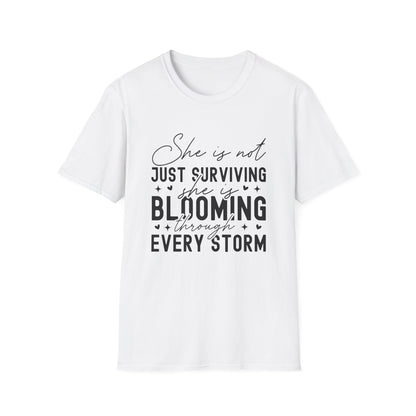 Blooming Through Every Storm Inspirational  Resilience Tee