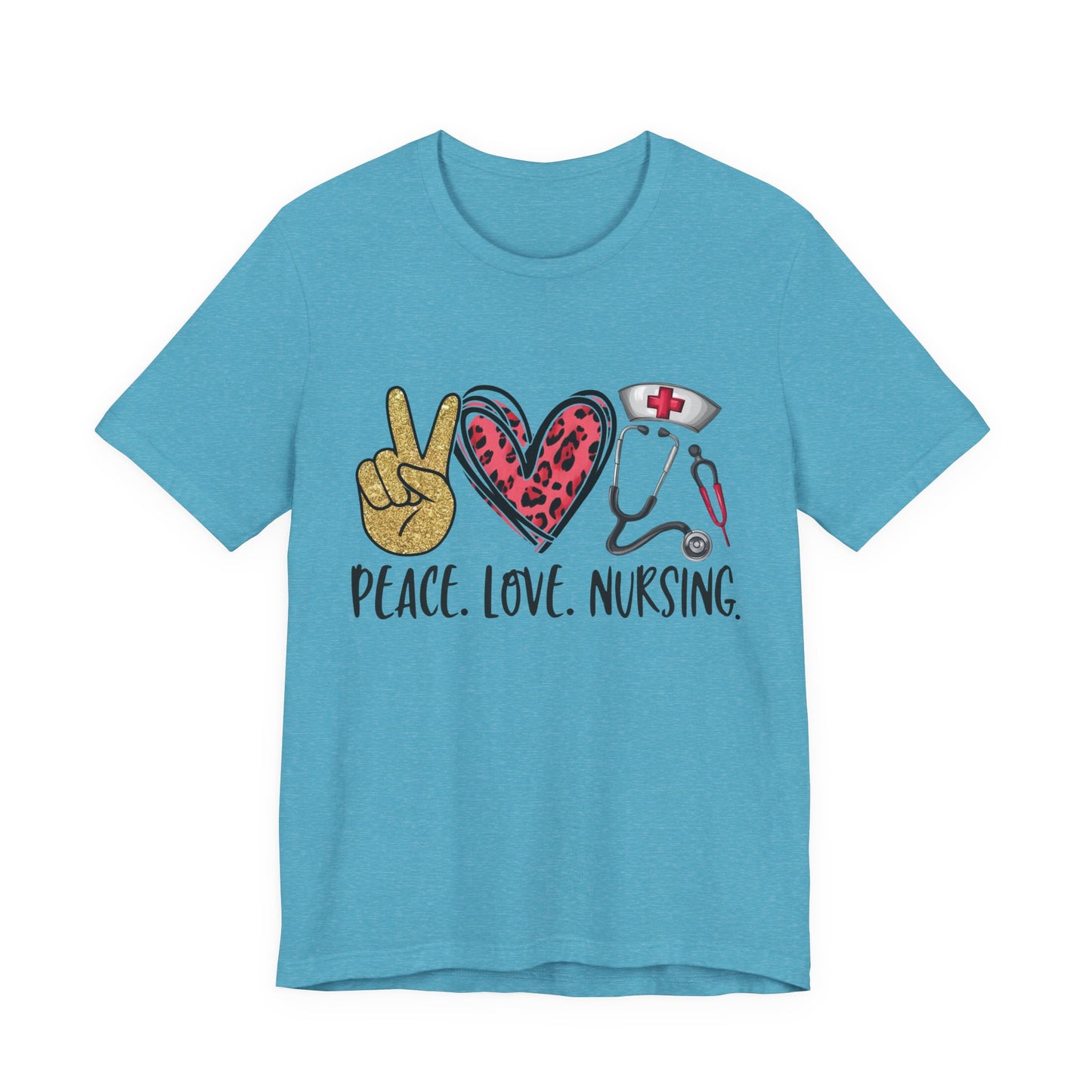 Peace Love Nursing Stethoscope Graphic Tee