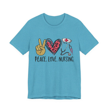 Peace Love Nursing Stethoscope Graphic Tee