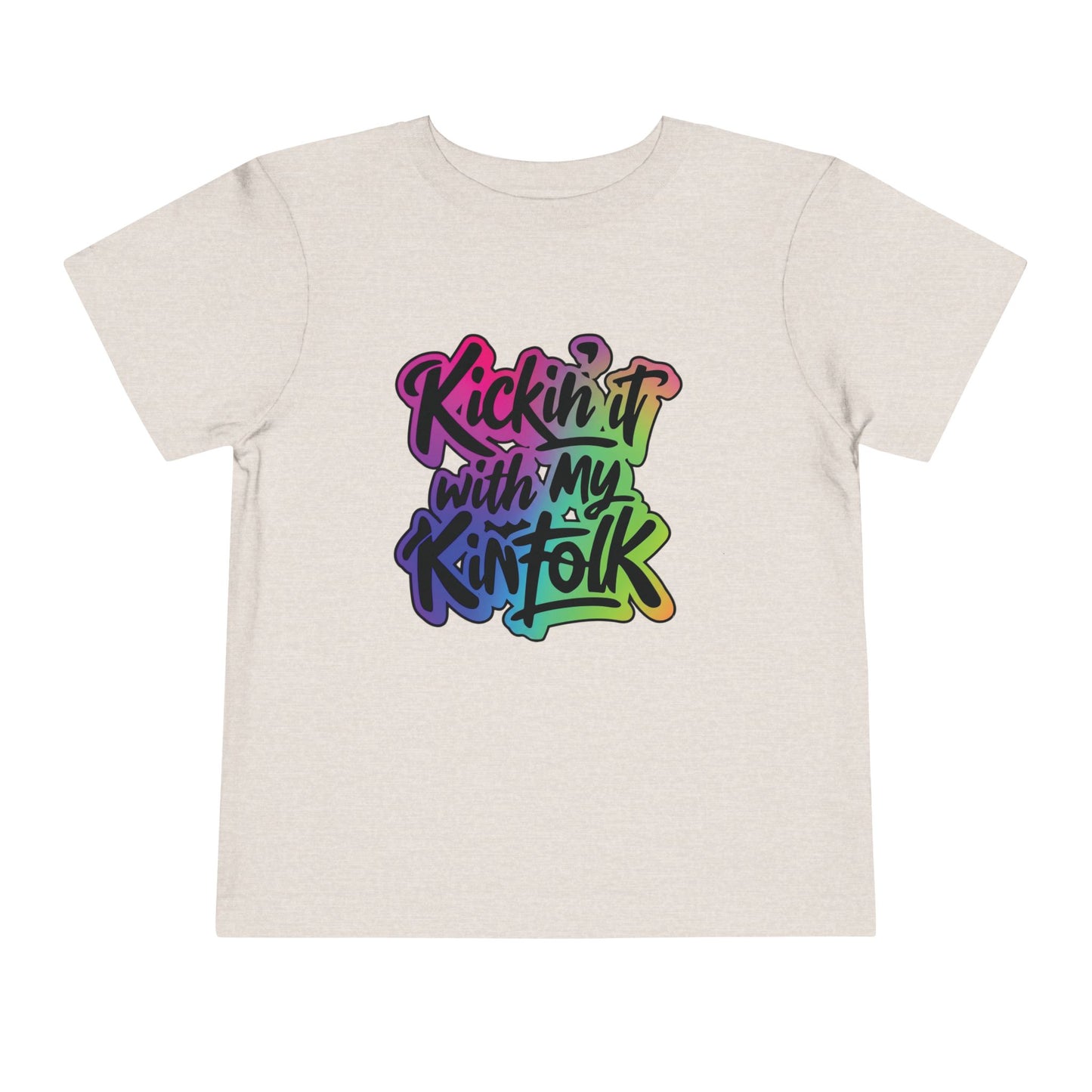 Kid's Tee — "Kickin' It With My Kinfolk" Colorful Toddler T-Shirt