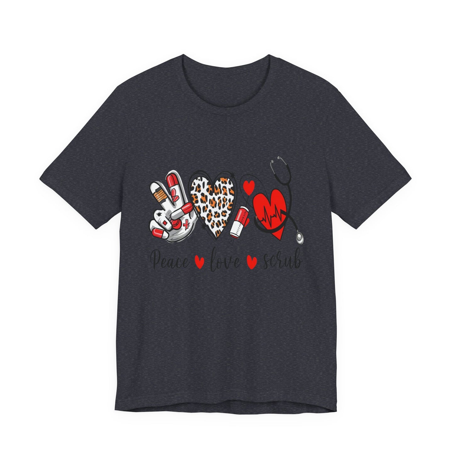 Peace Love Scrub Nurse T‑Shirt
