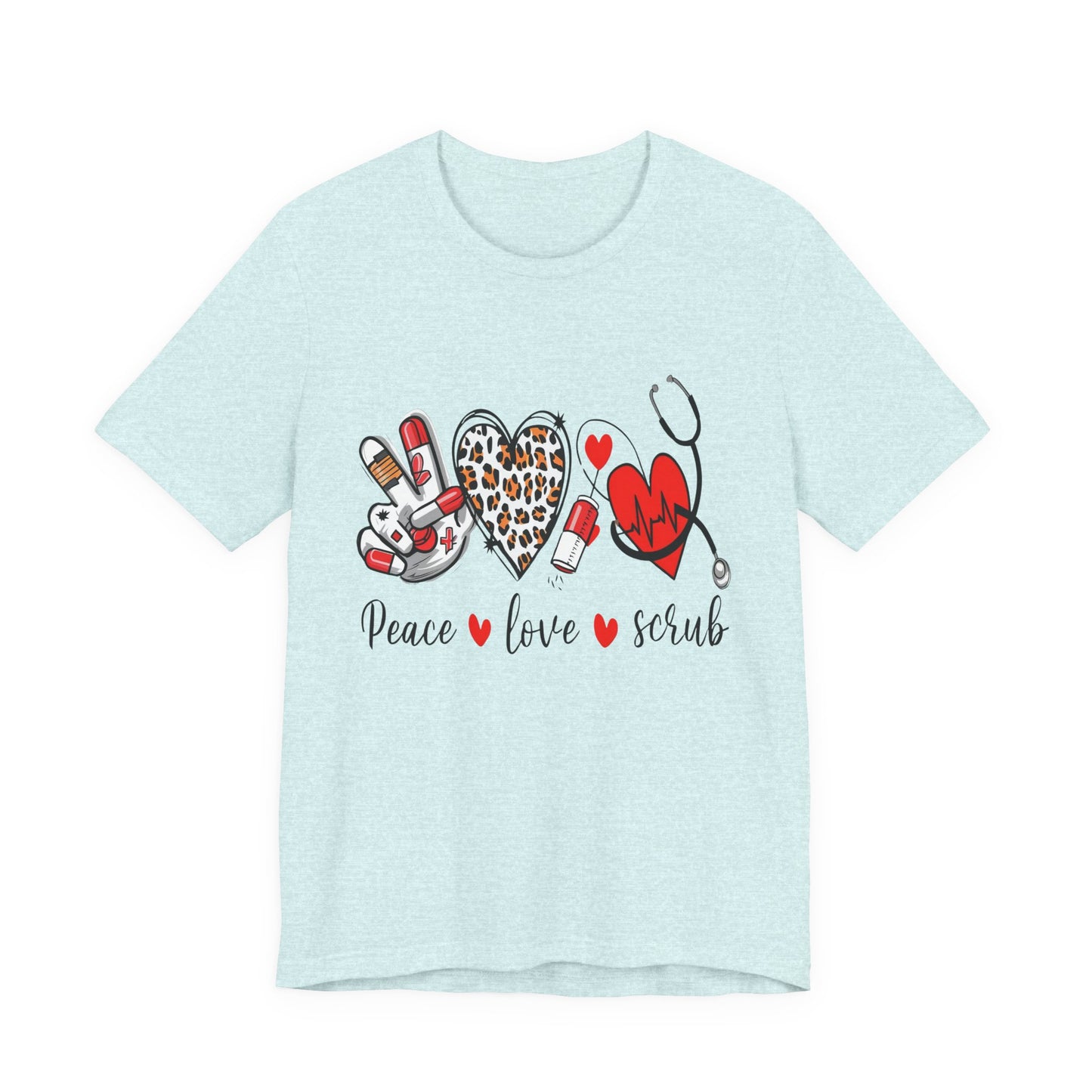 Peace Love Scrub Nurse T‑Shirt