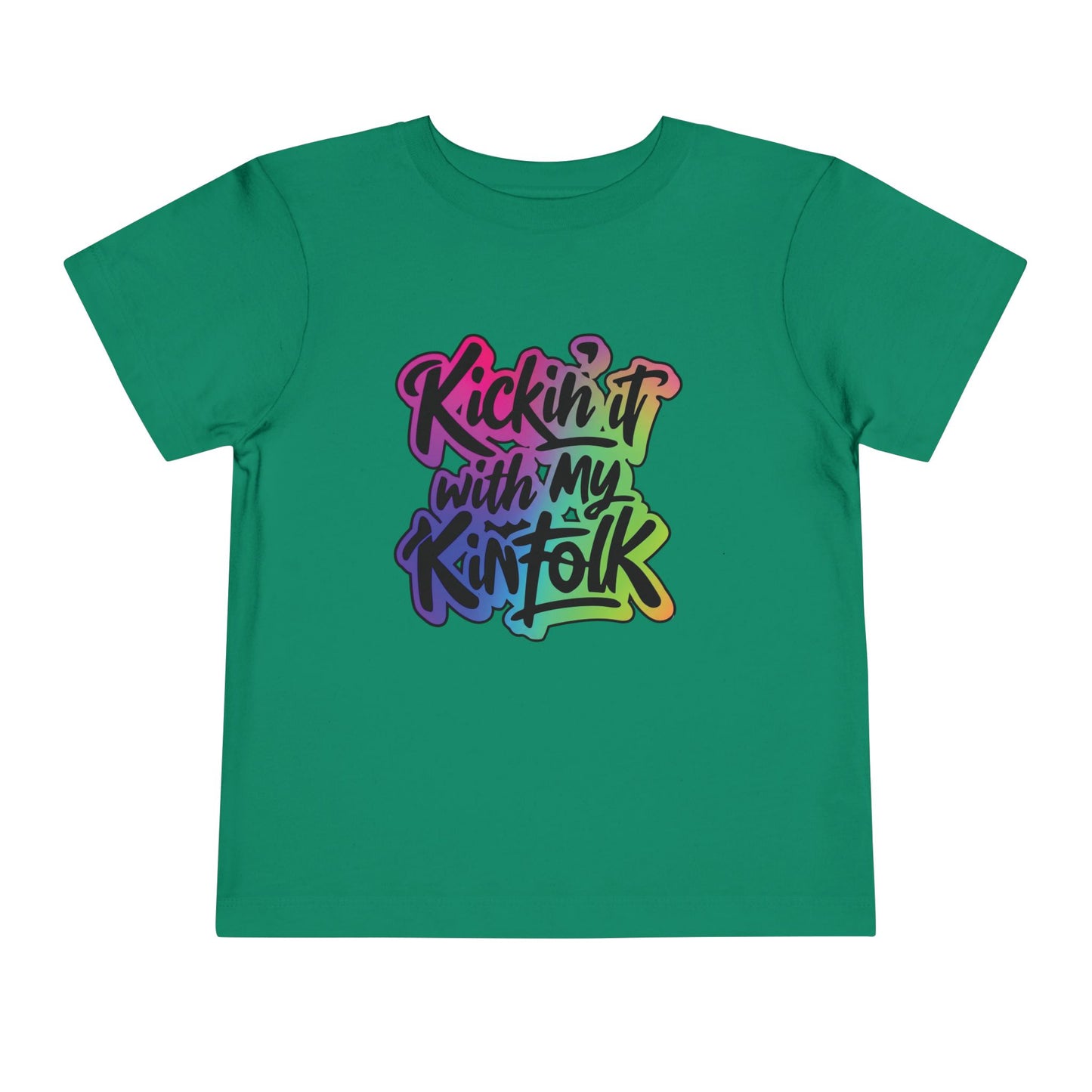 Kid's Tee — "Kickin' It With My Kinfolk" Colorful Toddler T-Shirt