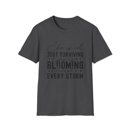 Blooming Through Every Storm Inspirational  Resilience Tee