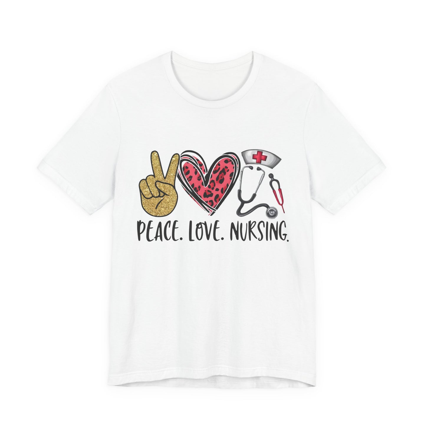 Peace Love Nursing Stethoscope Graphic Tee