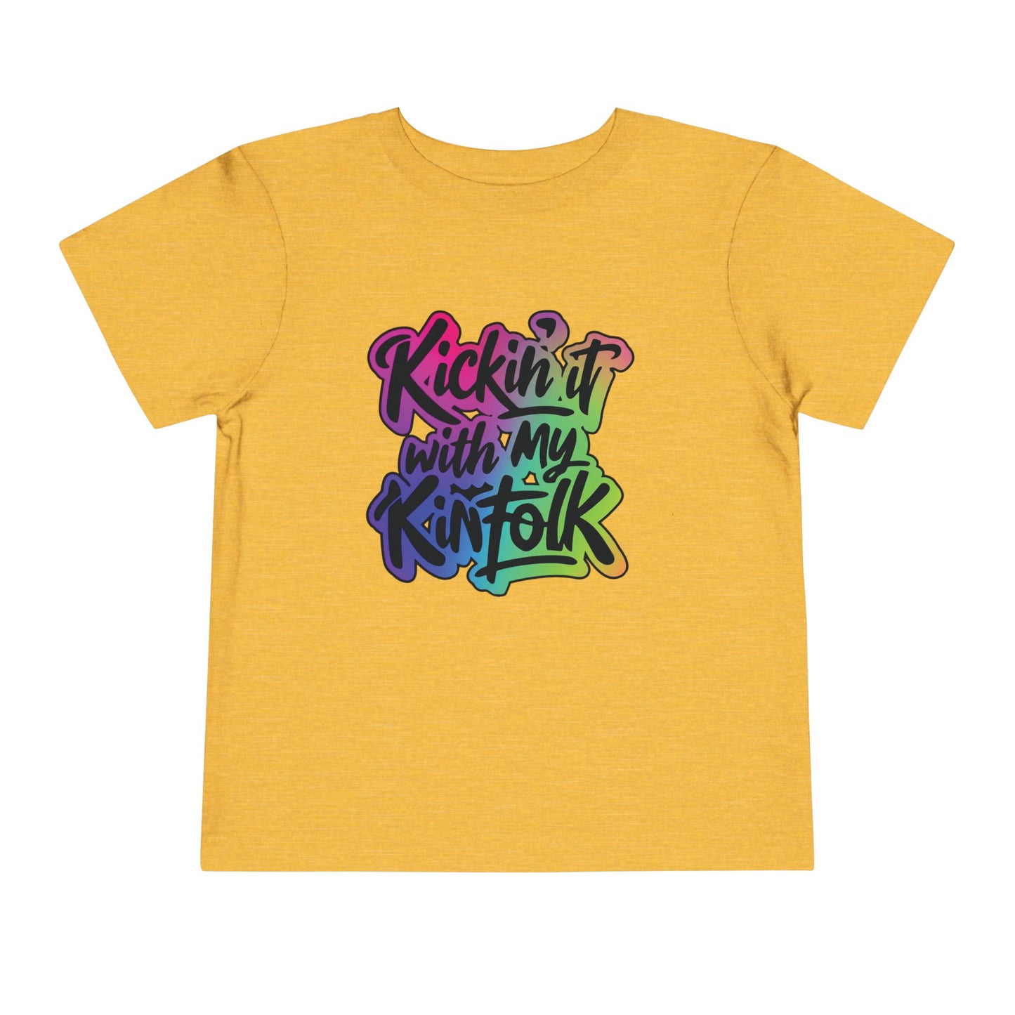 Kid's Tee — "Kickin' It With My Kinfolk" Colorful Toddler T-Shirt
