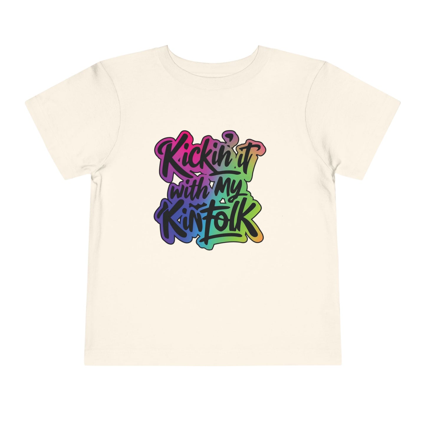Kid's Tee — "Kickin' It With My Kinfolk" Colorful Toddler T-Shirt