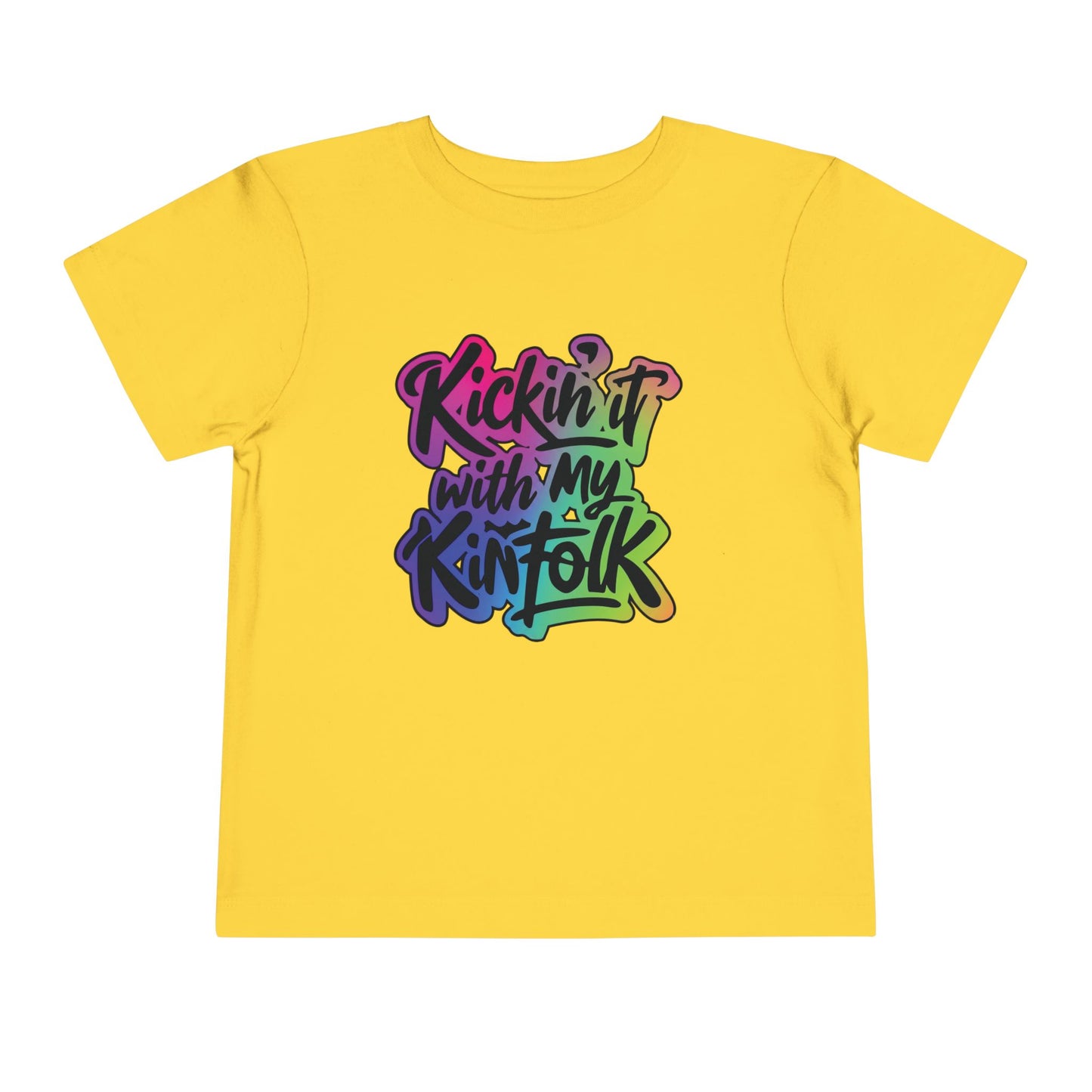 Kid's Tee — "Kickin' It With My Kinfolk" Colorful Toddler T-Shirt