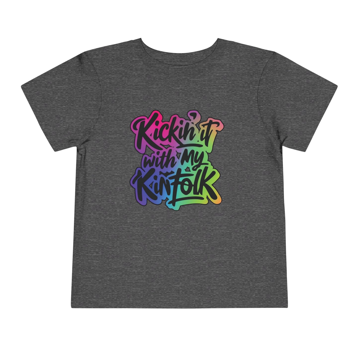 Kid's Tee — "Kickin' It With My Kinfolk" Colorful Toddler T-Shirt