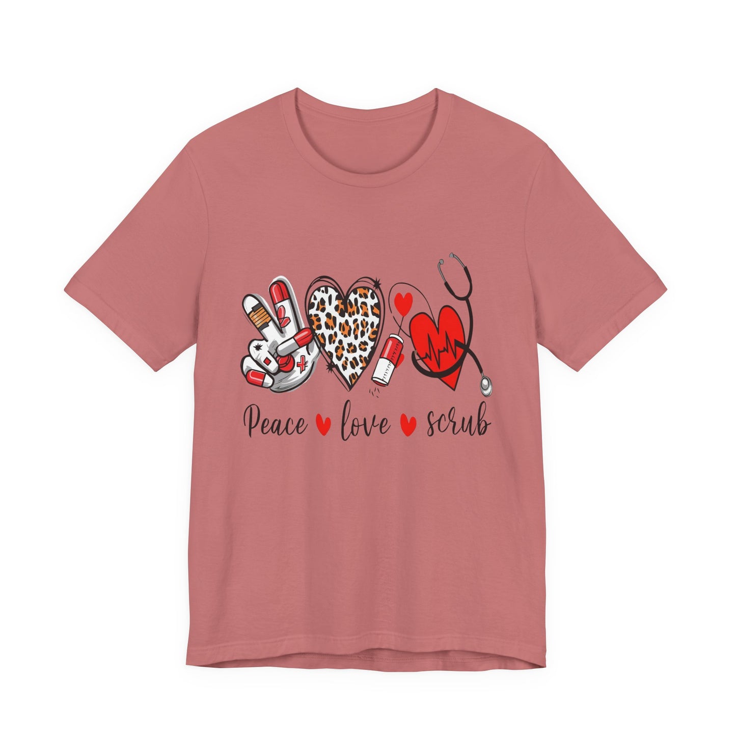 Peace Love Scrub Nurse T‑Shirt