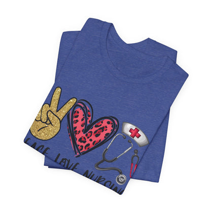 Peace Love Nursing Stethoscope Graphic Tee