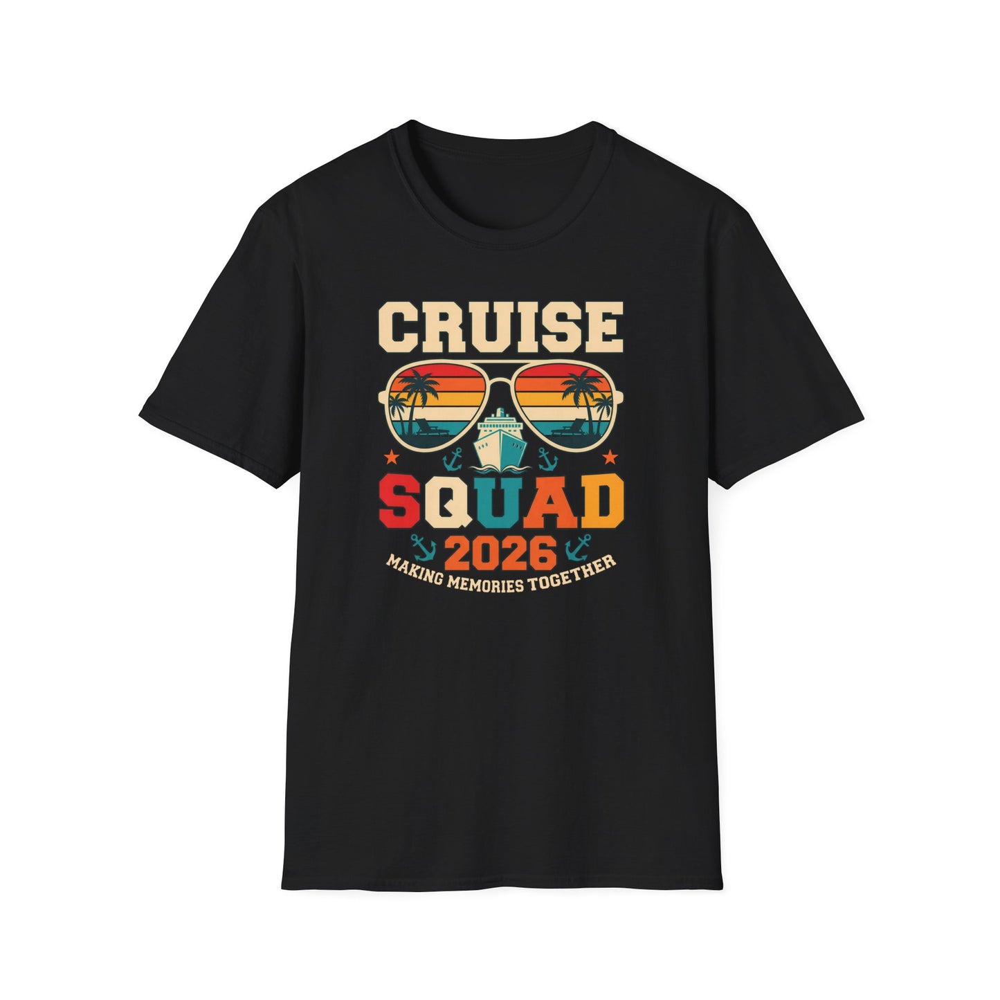 Cruise Squad 2026 Retro Sunglasses Beach Vacation Tee