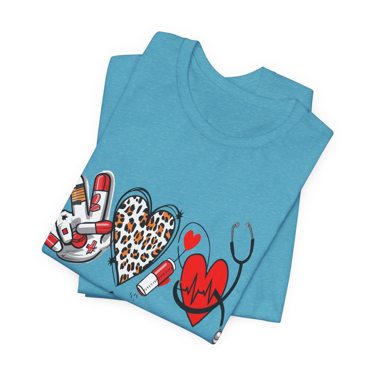Peace Love Scrub Nurse T‑Shirt