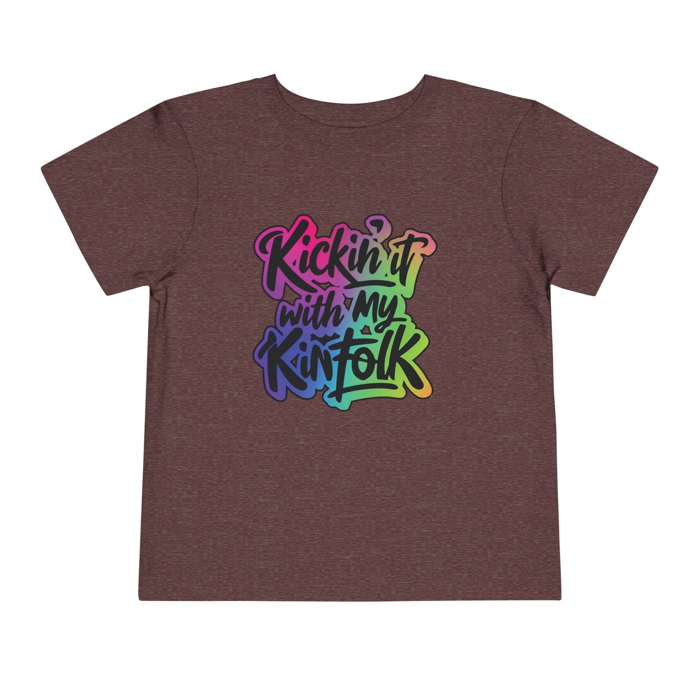 Kid's Tee — "Kickin' It With My Kinfolk" Colorful Toddler T-Shirt