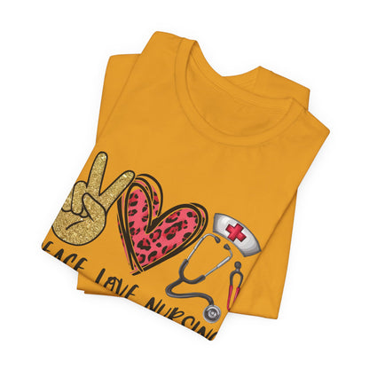 Peace Love Nursing Stethoscope Graphic Tee