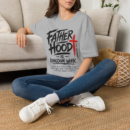 Fatherhood T-Shirt — “Father Hood” Christian Cross Faith Tee (1 Peter 2:24)